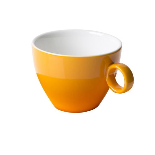 Bart Cappuccino Tasse mit ockerfarbener Außenseite bedruckt mit Ihrem eigenen Logo